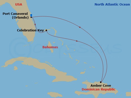 5-Day Eastern Caribbean Route Map