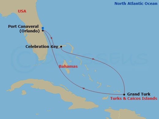 Caribbean Getaway With Celebration Key Holiday Route Map