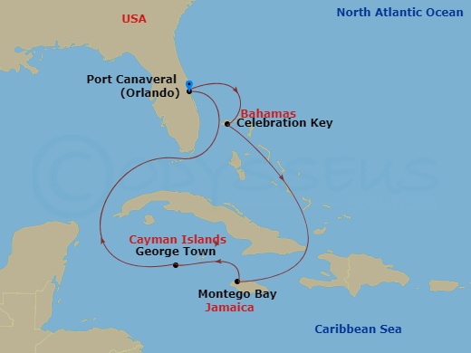 7-Day Eastern Caribbean Route Map