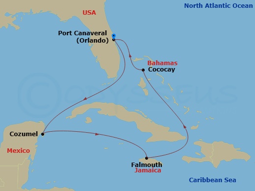 7 Night Perfect Day Cococay & West Carib Route Map