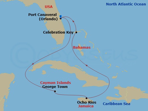 7-Day Western Caribbean Route Map