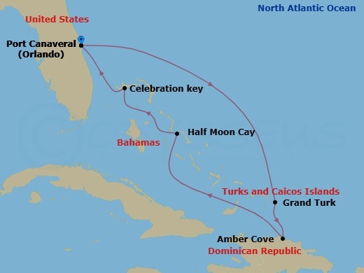 7-Day Eastern Caribbean Route Map