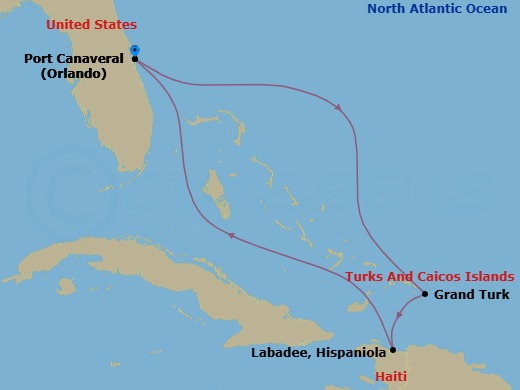 5 Night Eastern Caribbean Getaway Route Map