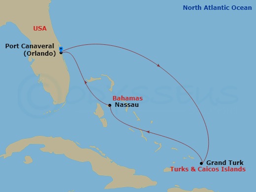 5 Night Eastern Caribbean Cruise Route Map