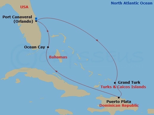 Caribbean And Antilles, 6 Nights Route Map