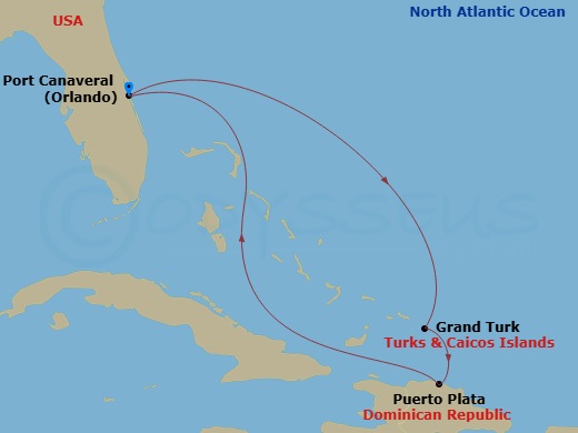 5 Night Eastern Caribbean Getaway Route Map