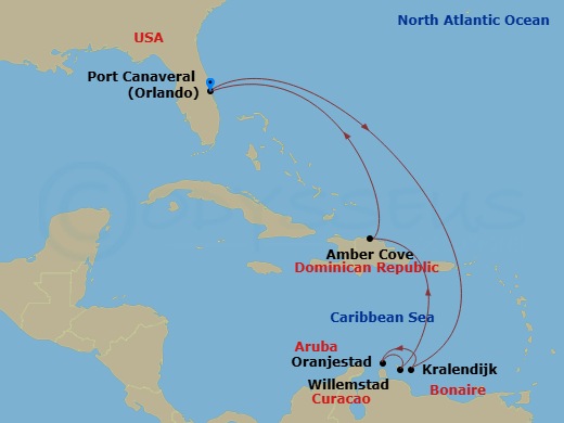 9 Day Southern Caribbean Route Map