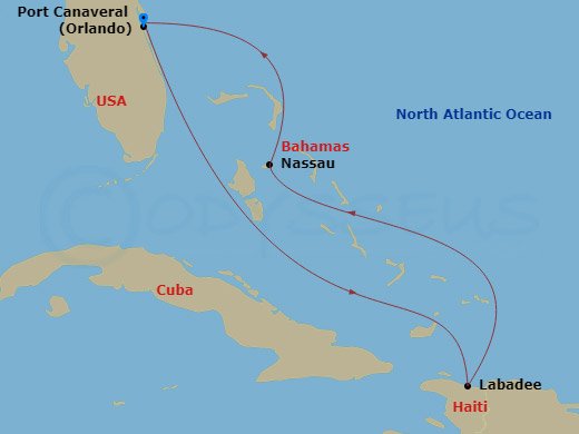 5 Night Eastern Caribbean Getaway Route Map