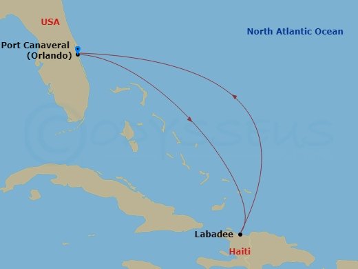 4 Night Eastern Caribbean Getaway Route Map
