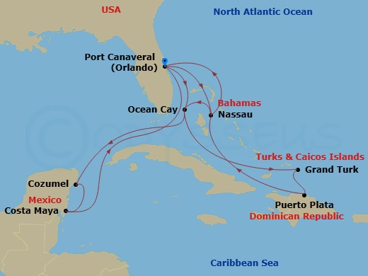 Caribbean And Antilles, 14 Nights Route Map