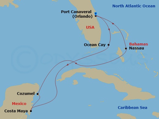 Caribbean And Antilles, 7 Nights Route Map