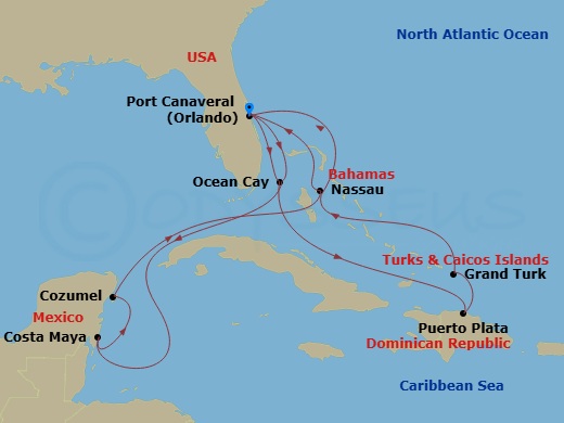 Caribbean And Antilles, 14 Nights Route Map