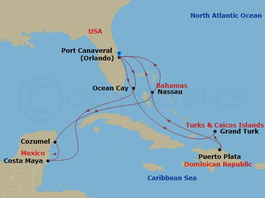 Caribbean And Antilles, 14 Nights Route Map
