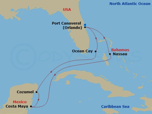Caribbean And Antilles, 7 Nights Route Map