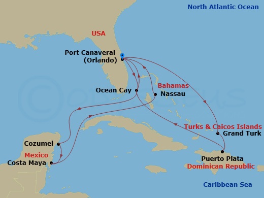 Caribbean And Antilles, 13 Nights Route Map