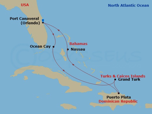 Caribbean And Antilles, 8 Nights Route Map