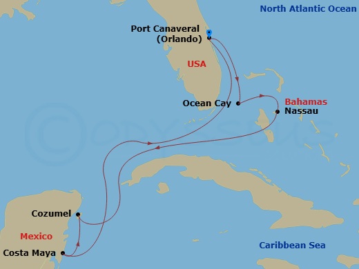 Caribbean And Antilles, 7 Nights Route Map