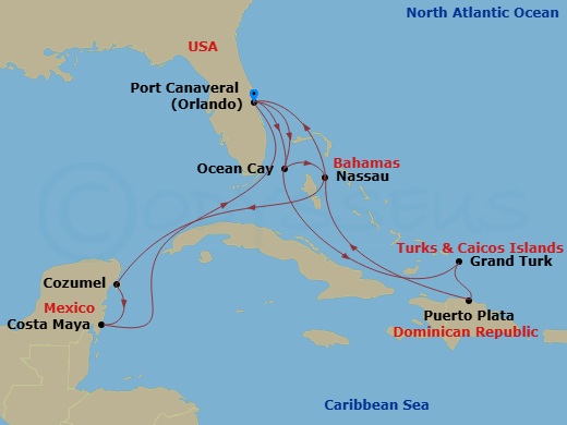 Caribbean And Antilles, 14 Nights Route Map