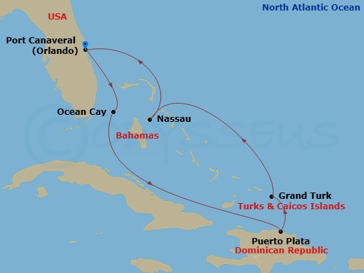 Caribbean And Antilles, 7 Nights Route Map