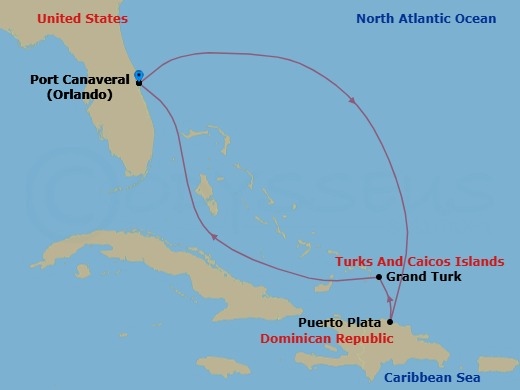 5 Night Eastern Caribbean Getaway Route Map