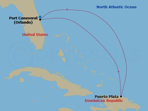 4 Night Eastern Caribbean Getaway Route Map