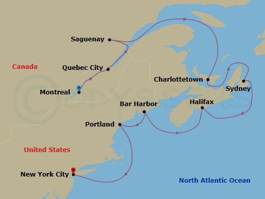 Canadian Culinary Delights Route Map