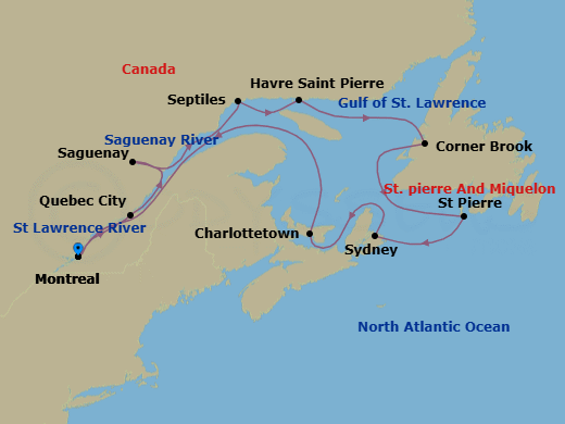Montreal To Montreal Route Map