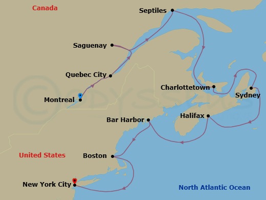Coastal Fall Colors Route Map