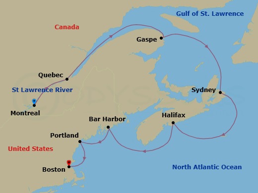 Celtic Colours: Southeast Canadian Explorations Route Map