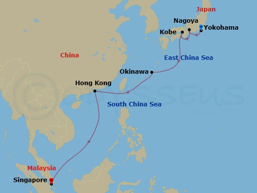 10 Night Best Of Japan & Hong Kong Route Map