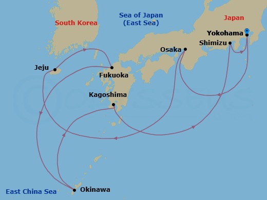 12 Night Japan Cherry Blossoms Route Map