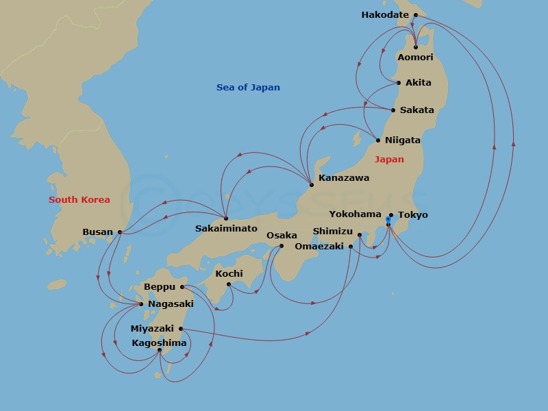Grand Circle Japan With Fall Foliage Route Map