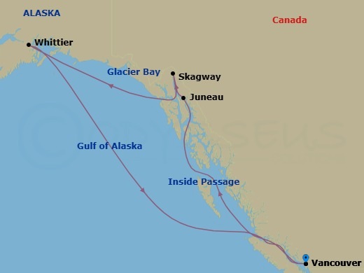 12-Day Denali By Rail Explorer - Northbound Cruisetour Route Map
