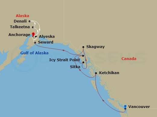 12N Mountain Panorama & Alyeska Ct 5A Route Map