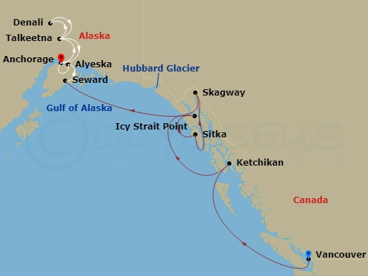 10N Alaska Wildlife Explorer Ct 1A Route Map