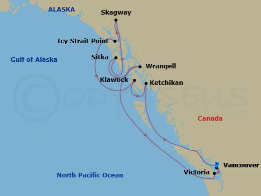 Canadian Rockies Cruisetour: Rocky Mountaineer Silverleaf Service Route Map