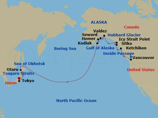 North Pacific Passage Route Map