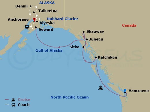 12N Mountain Panorama & Alyeska Ct 5A Route Map
