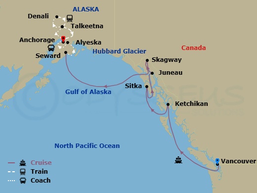 10N Alaska Wildlife Explorer Ct 1A Route Map