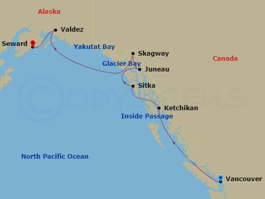 Alaska & The Inside Passage Route Map
