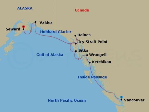 Alaska & The Inside Passage Route Map