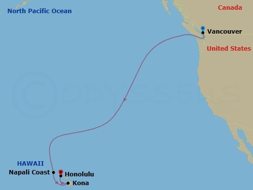10 Night Hawaii Cruise Route Map