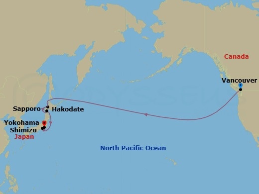 14 Night Vancouver To Tokyo Route Map