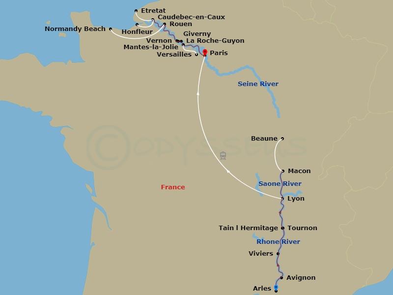 Grand France (2028) - S.S. Catherine Route Map