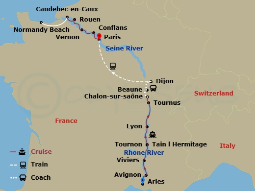 Grand France (Northbound) Route Map