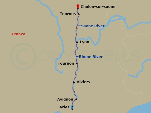 Burgundy & Provence For Wine Lovers (Northbound) Route Map