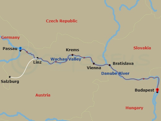 Danube Holiday Markets (2028) Route Map