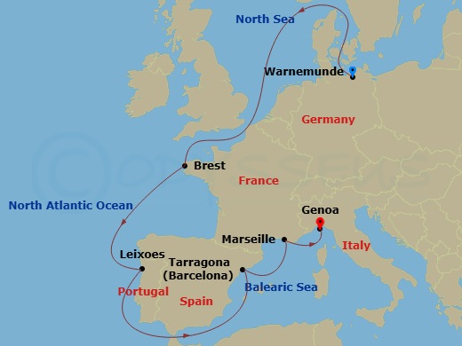 Northern Europe, 10 Nights Route Map